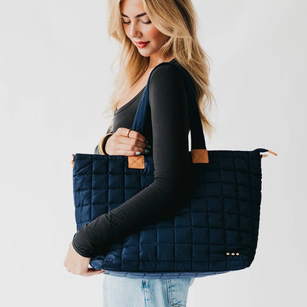 Day Dreamer Quilted Tote Bag Wholesale: Black
