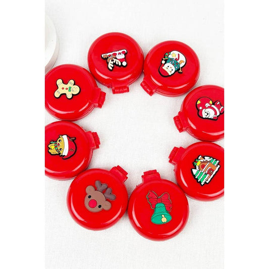 Christmas Theme Round Mirror with Pop Up Brush: MIX COLOR / ONE