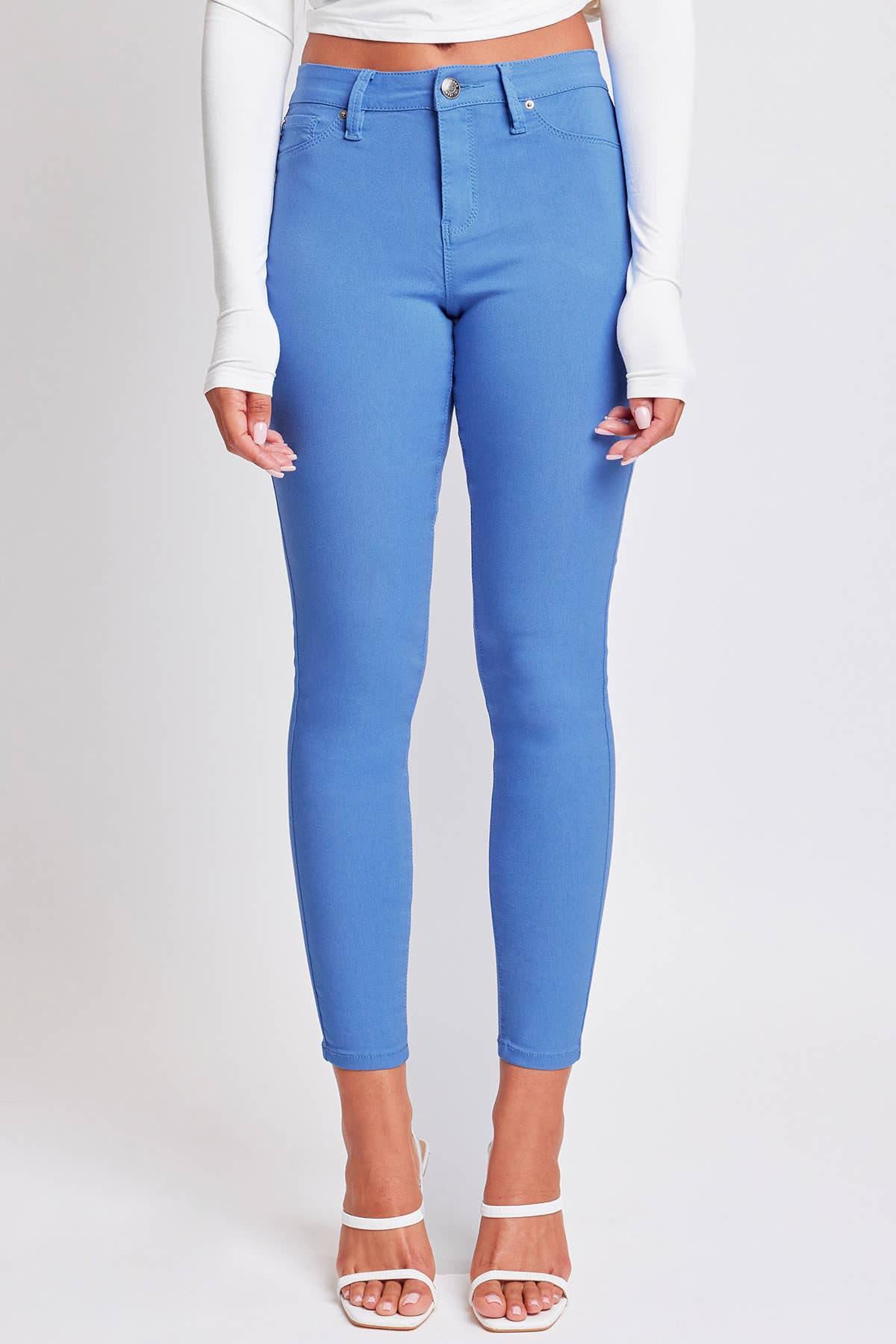 Hyperstretch Mid-Rise Skinny Jean: L / Junior / Shell Pink