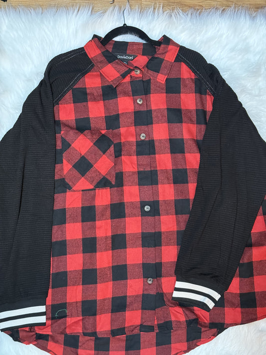 D&D- Red Plaid Button Up