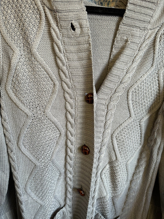 Button Up Hooded Cardigan-Gray