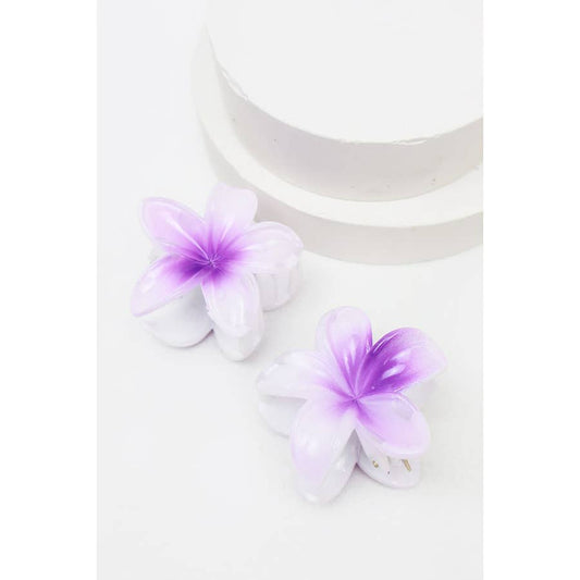 Ombre Plumeria Flowers Hair Claw: MIX COLOR / ONE