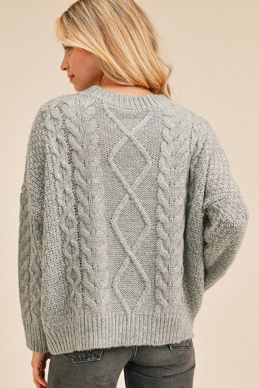 PAPER CRANE- Cable Knit Pretzel Sweater