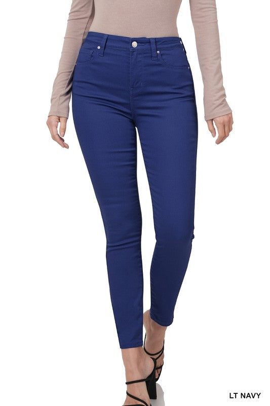 ZENANA- High Rise Color Skinny Denim