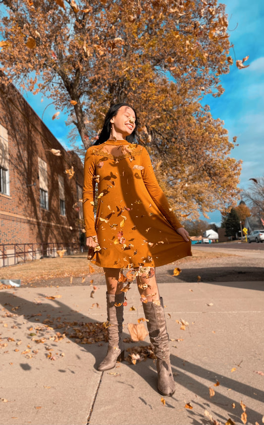 HEM AND THREAD- Mustard Dress