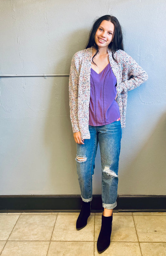 STACCATO- Color Speckled Knit Cardigan