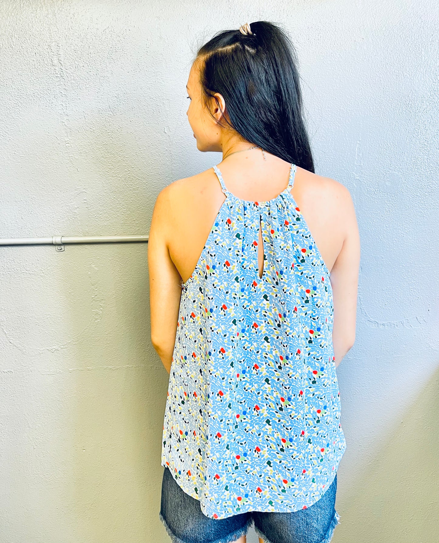 STACCATO- Halter Neck Floral Tank