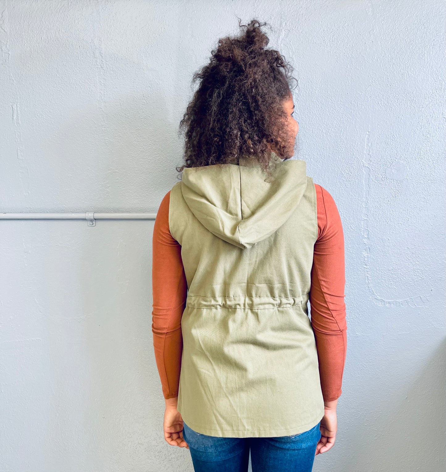 MISS SPARKLING- Hooded Military Cargo Vest