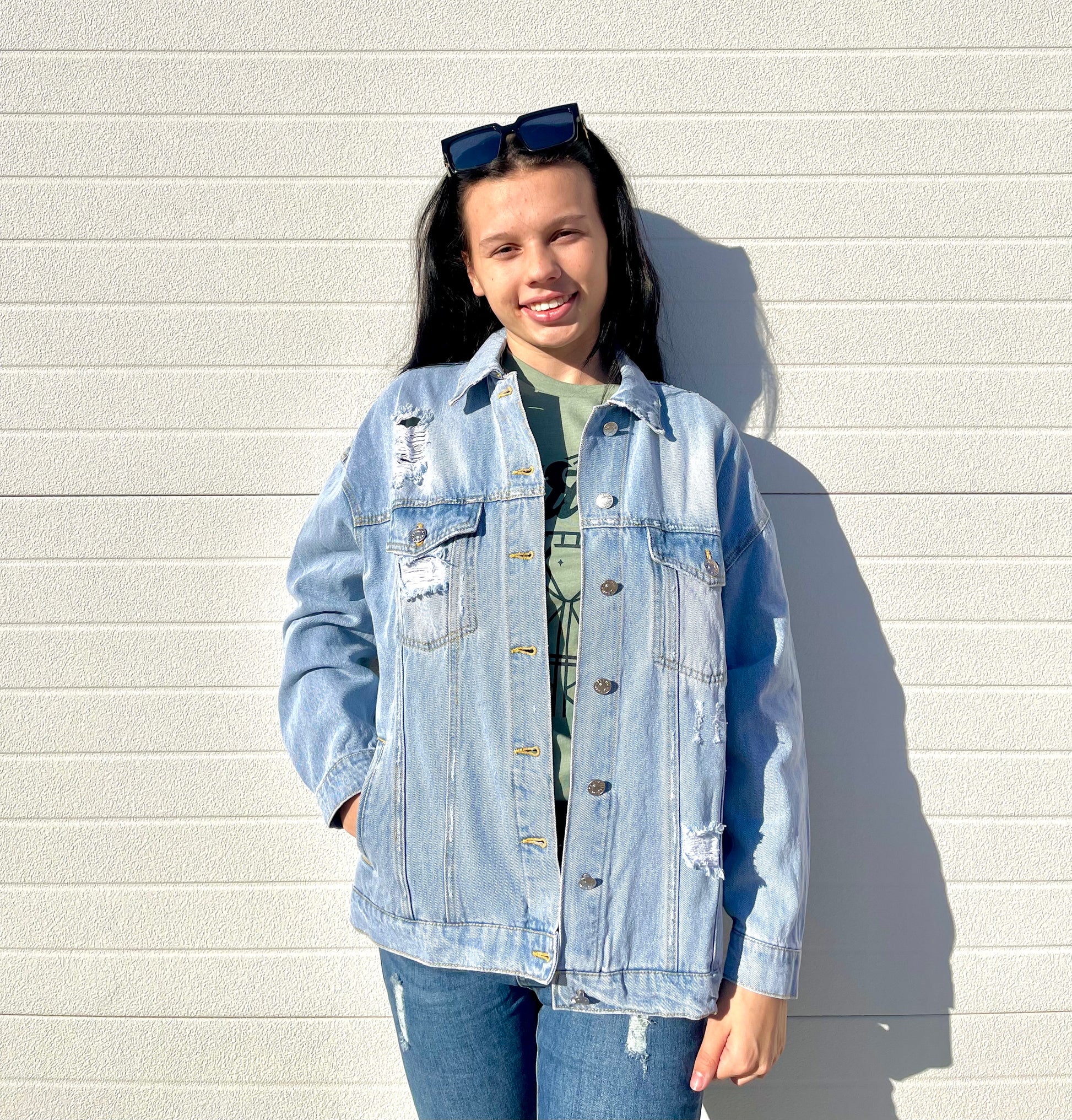 LOVE TREE- Denim Oversized Jacket