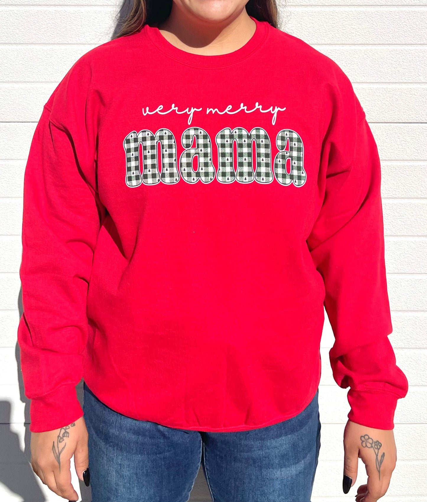 SMALL TOWN SOCIETY- Very Merry Mama | Cherry Red | Sweatshirt