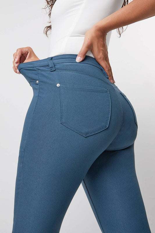 Junior Hyperstretch Mid-Rise Skinny Jean: Large / BLSTL-Blue STeel