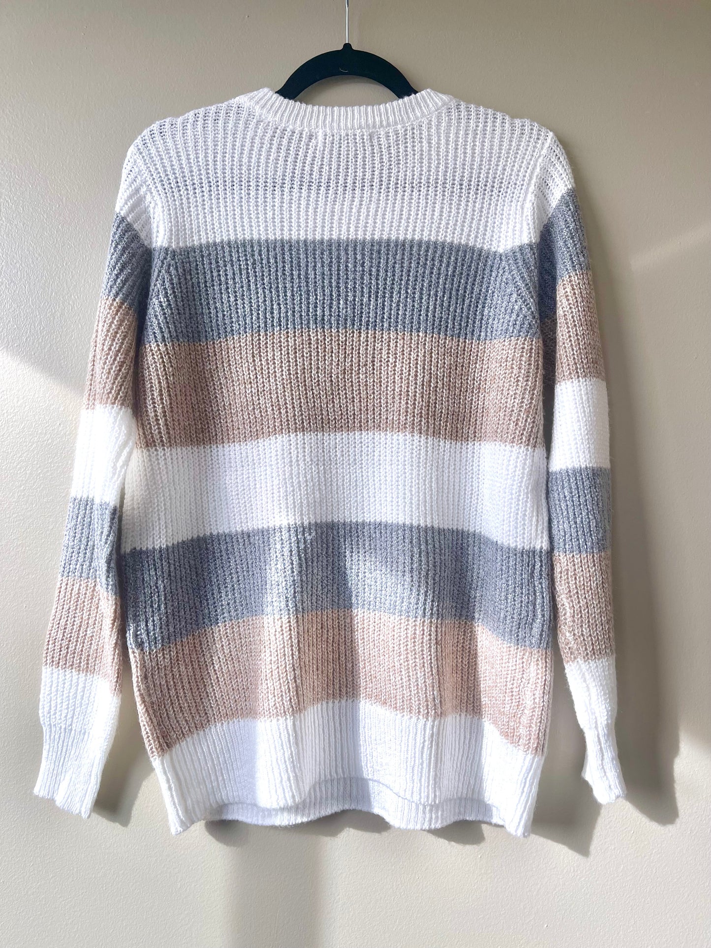 STACCATO- Crew Neck LS Color Block Pullover Sweater