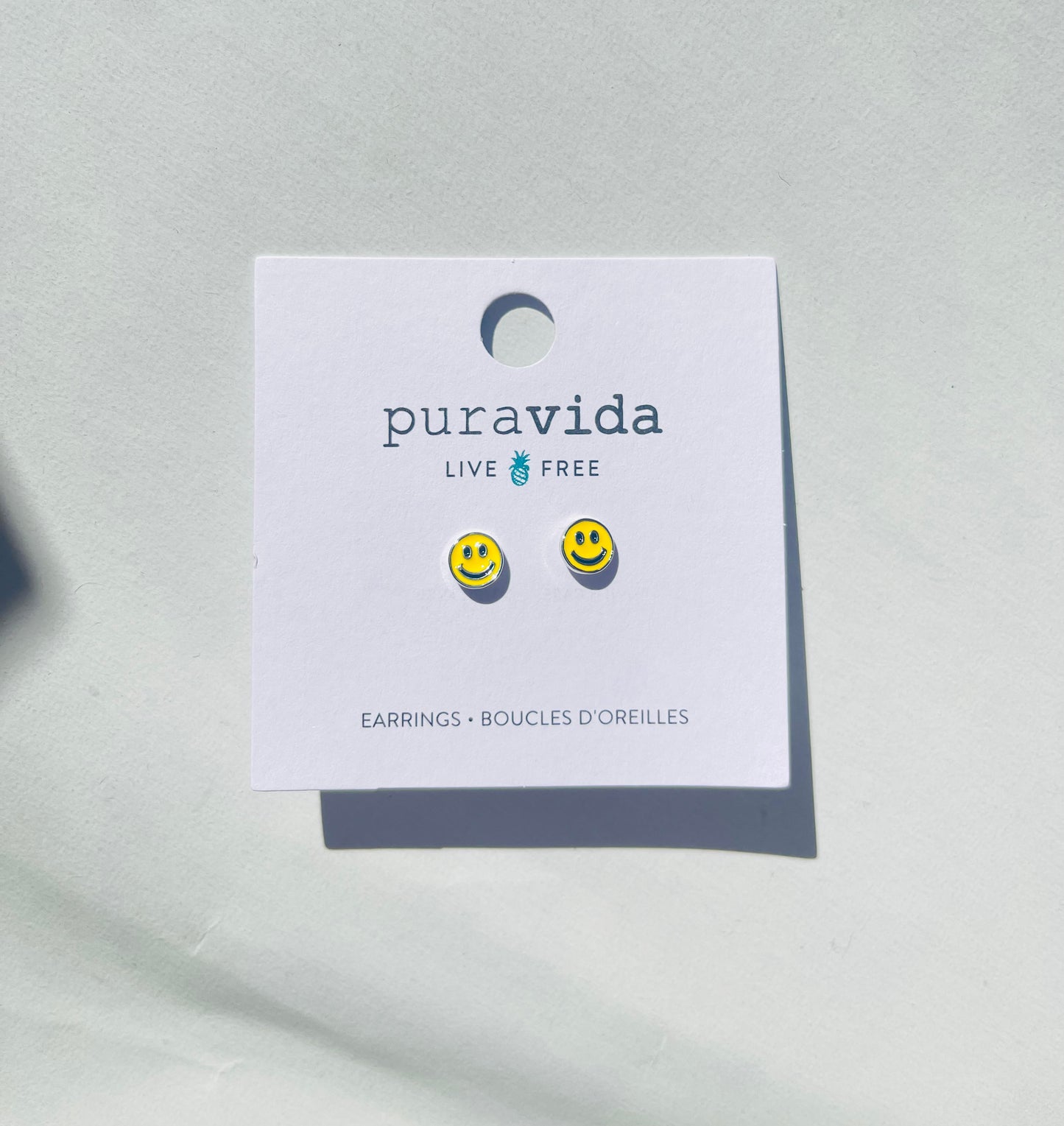 PURAVIDA- Happy Face Stud Earrings