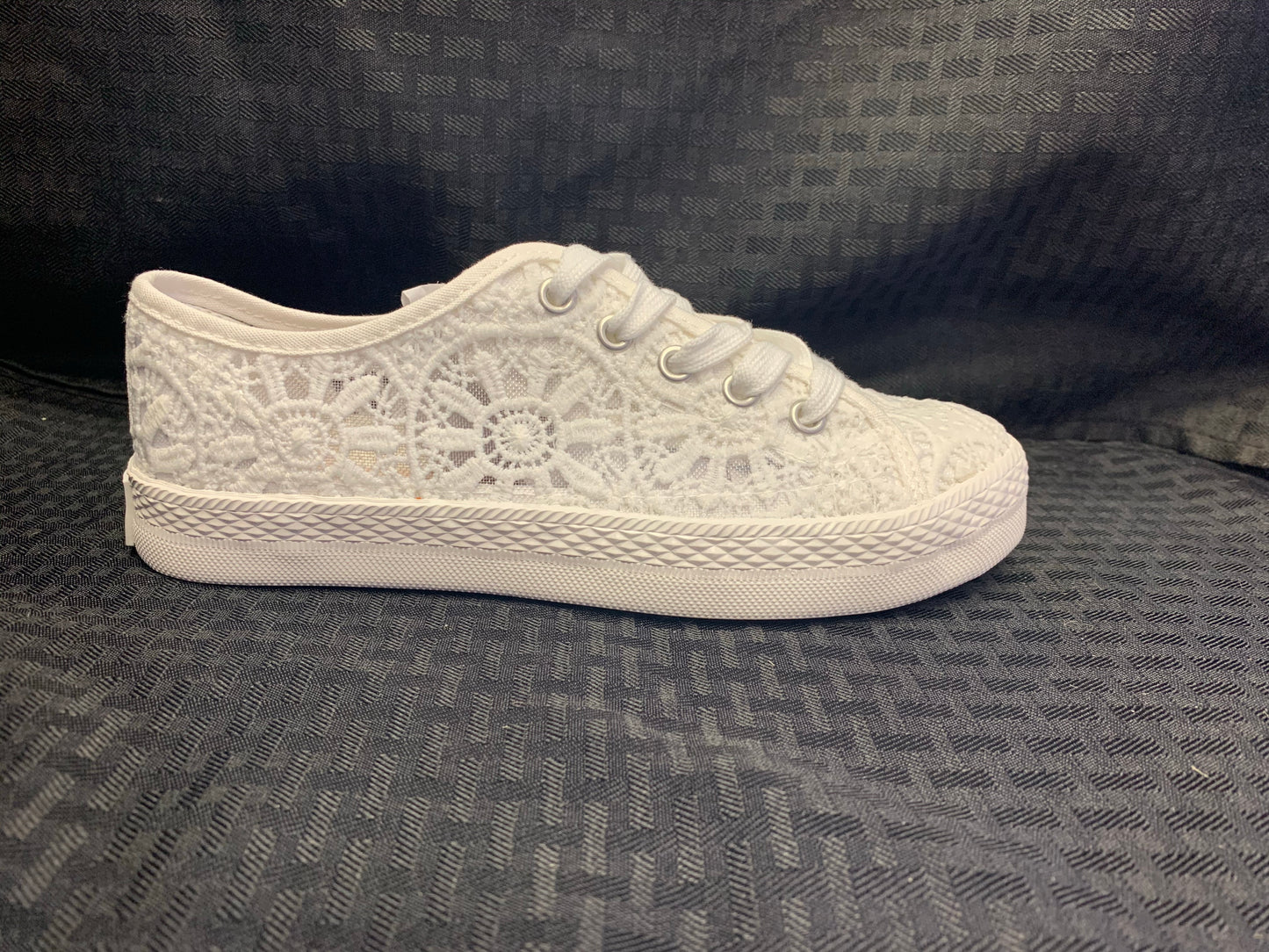 Very G- White Lace Slip On Shoes